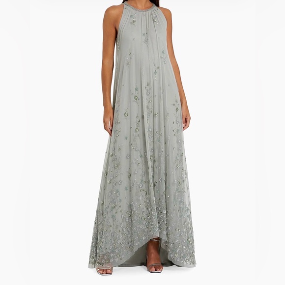 Mac Duggal Dresses & Skirts - Mac Duggal Silver Embellished High Low Gown